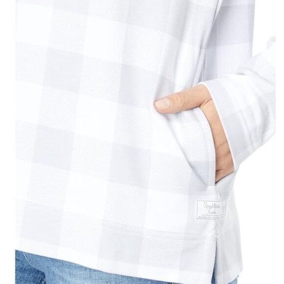 Southern Tide Waylon Gingham Long Sleeve Pullover Glacier Grey - Picture 11 of 11